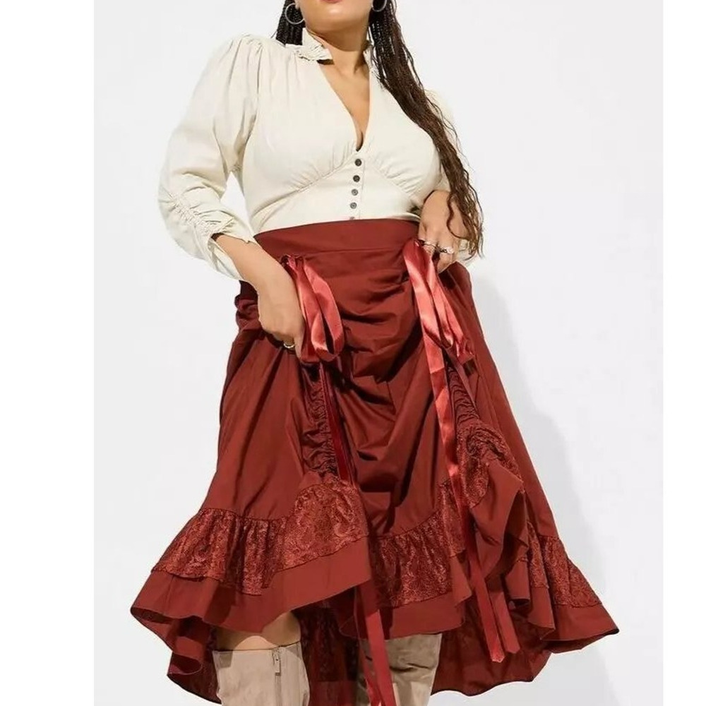 Torrid Plus Size 2 Steampunk Poplin Costume Cosplay Dress Gothic Victorian New